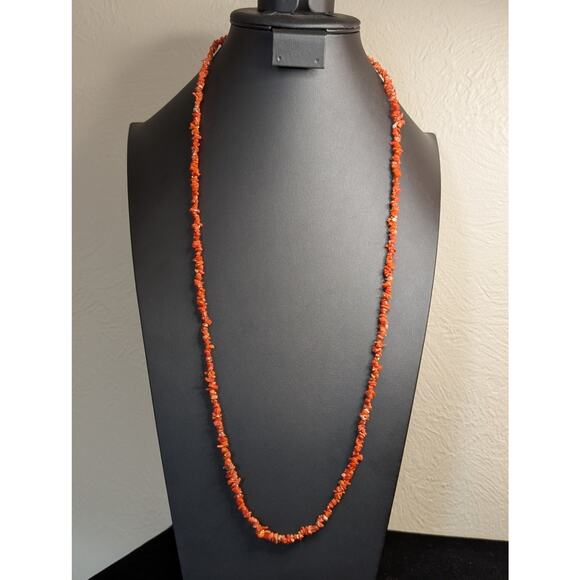 Natural Drilled Uncut Coral Chip 32" Strand - Picture 4 of 4